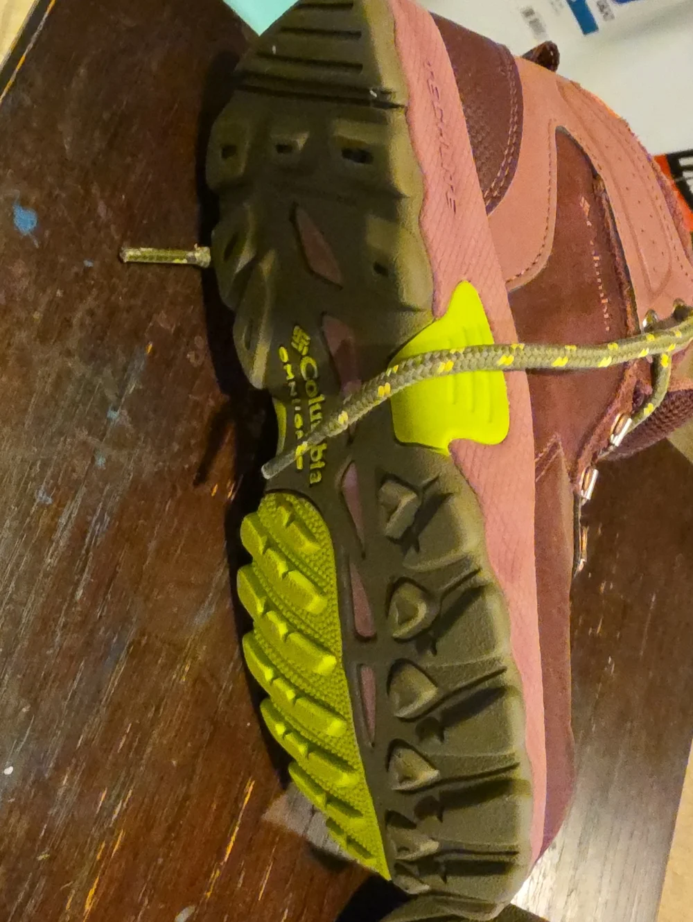 Kids Size 2 Columbia Pink/purple Hiking Boots with Green Accents